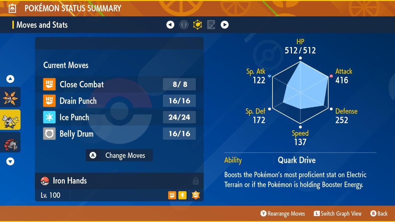 SHINY 6iv IRON HANDS Pokémon Scarlet and Violet 6IV Competitive Battle Ready Pokémon card photo 4