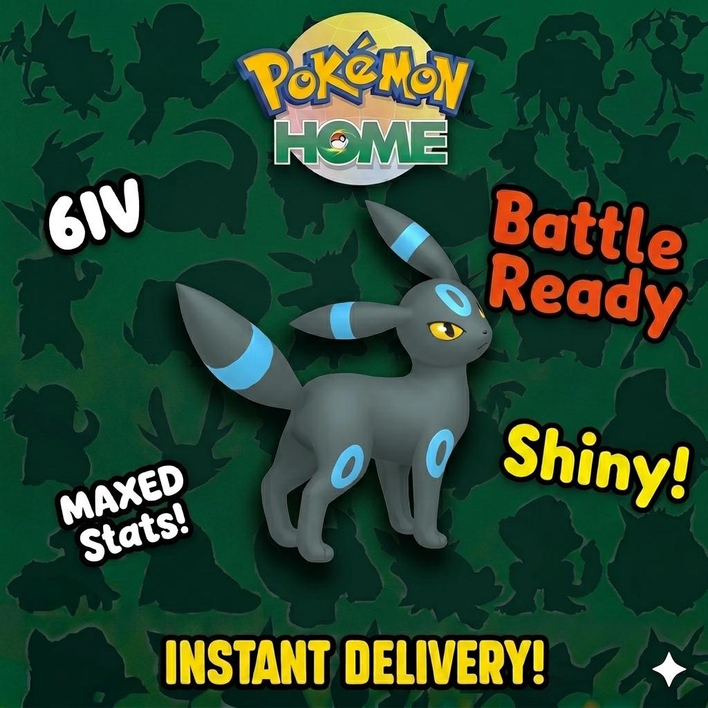 Shiny Umbreon Pokémon HOME 6IV Competitive Battle Ready – Pokémon HOME Transfers Pokémon card photo