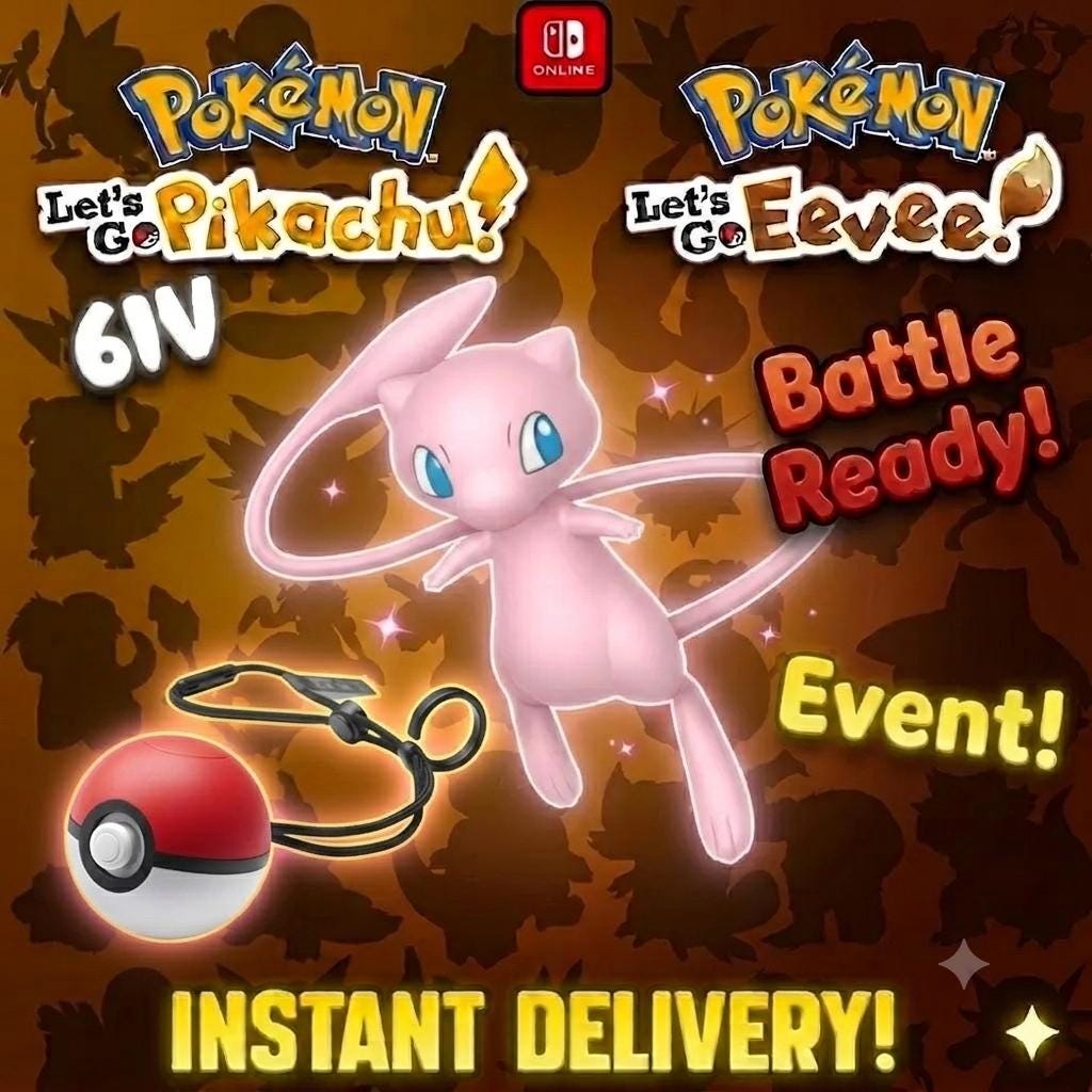 Mew Lets Go Pikachu Eevee 6IV Competitive Battle Ready – Pokémon Let's Go Pokémon card photo