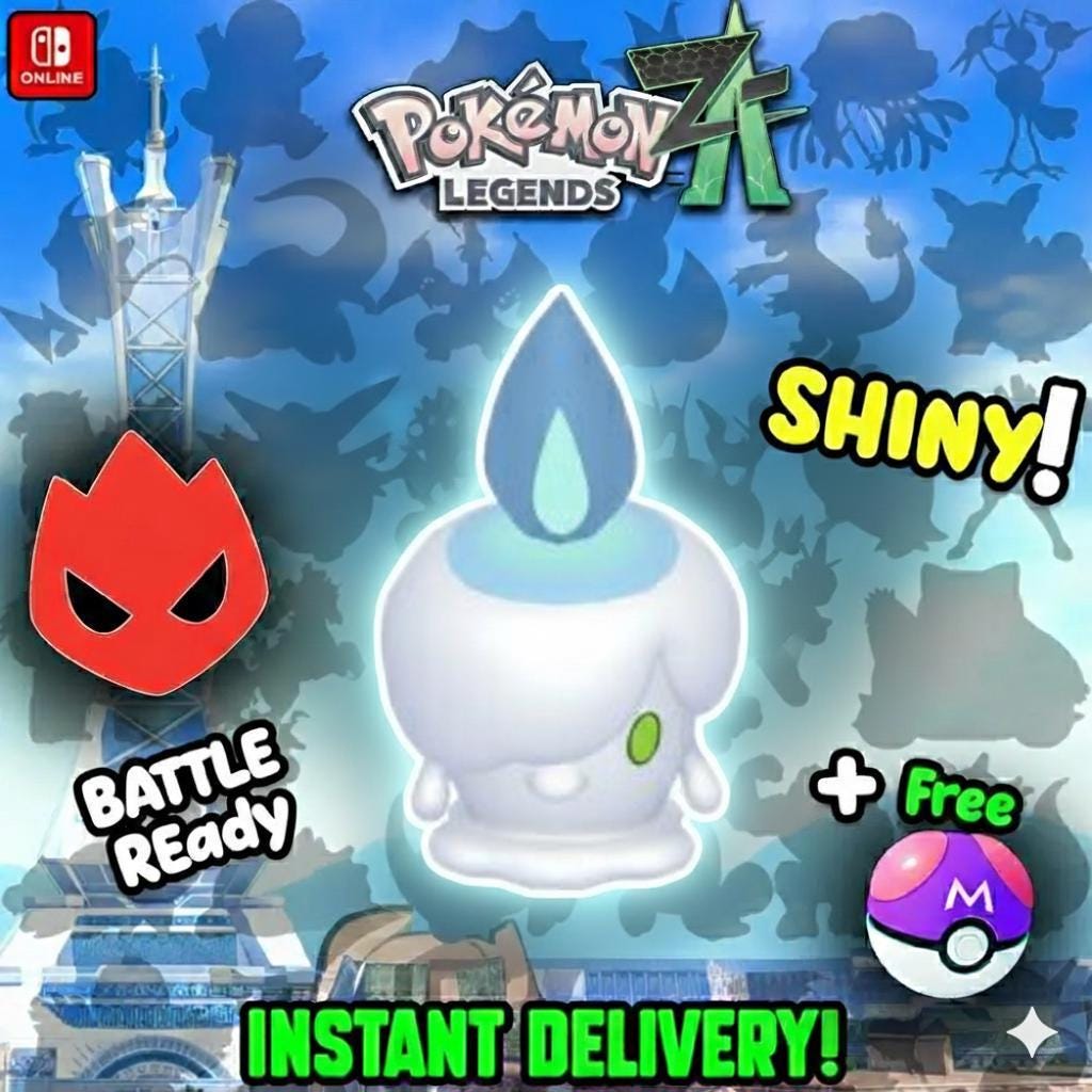 Foto de la carta Pokémon Litwick Shiny Alpha Pokémon Legends ZA 6IV Competitivo Listo para la Batalla
