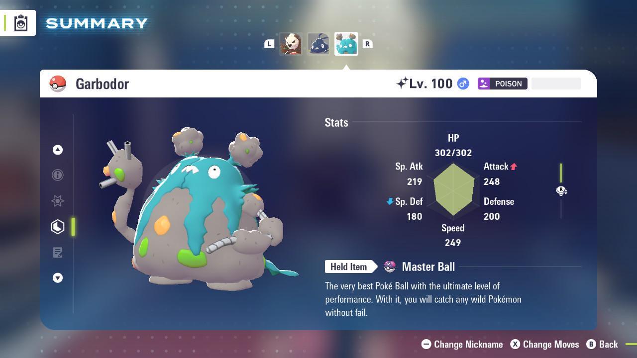 Shiny GARBODOR Pokémon Legends ZA 6IV Competitive Battle Ready Pokémon card photo