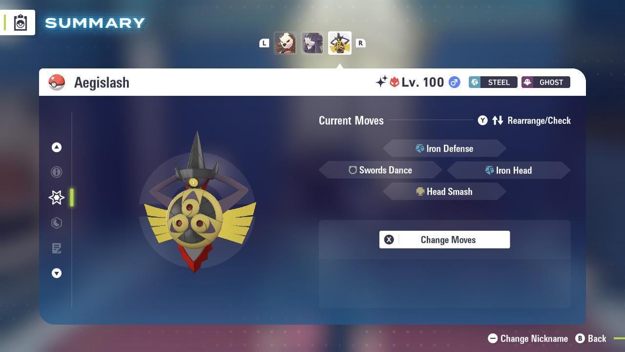 Фото покемона Shiny Alpha Aegislash Pokémon Legends ZA 6IV Готов к соревновательным битвам 4