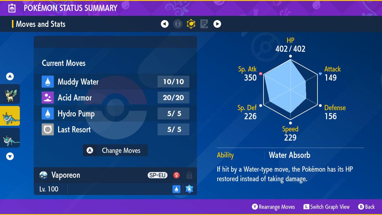 Shiny VAPOREON Pokémon Scarlet Violet 6IV Competitive Battle Ready Pokémon card photo 3