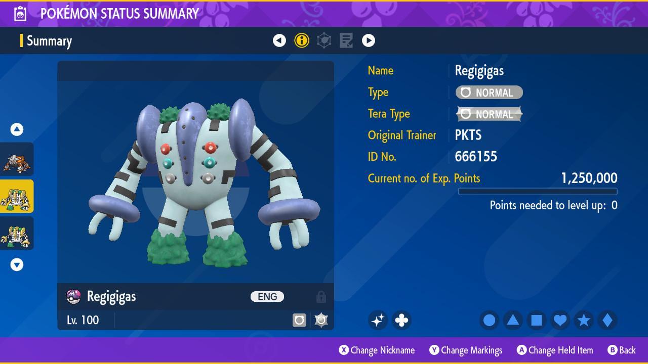 Shiny REGIGIGAS Pokémon Scarlet and Violet 6IV Competitive Battle Ready Pokémon card photo 2