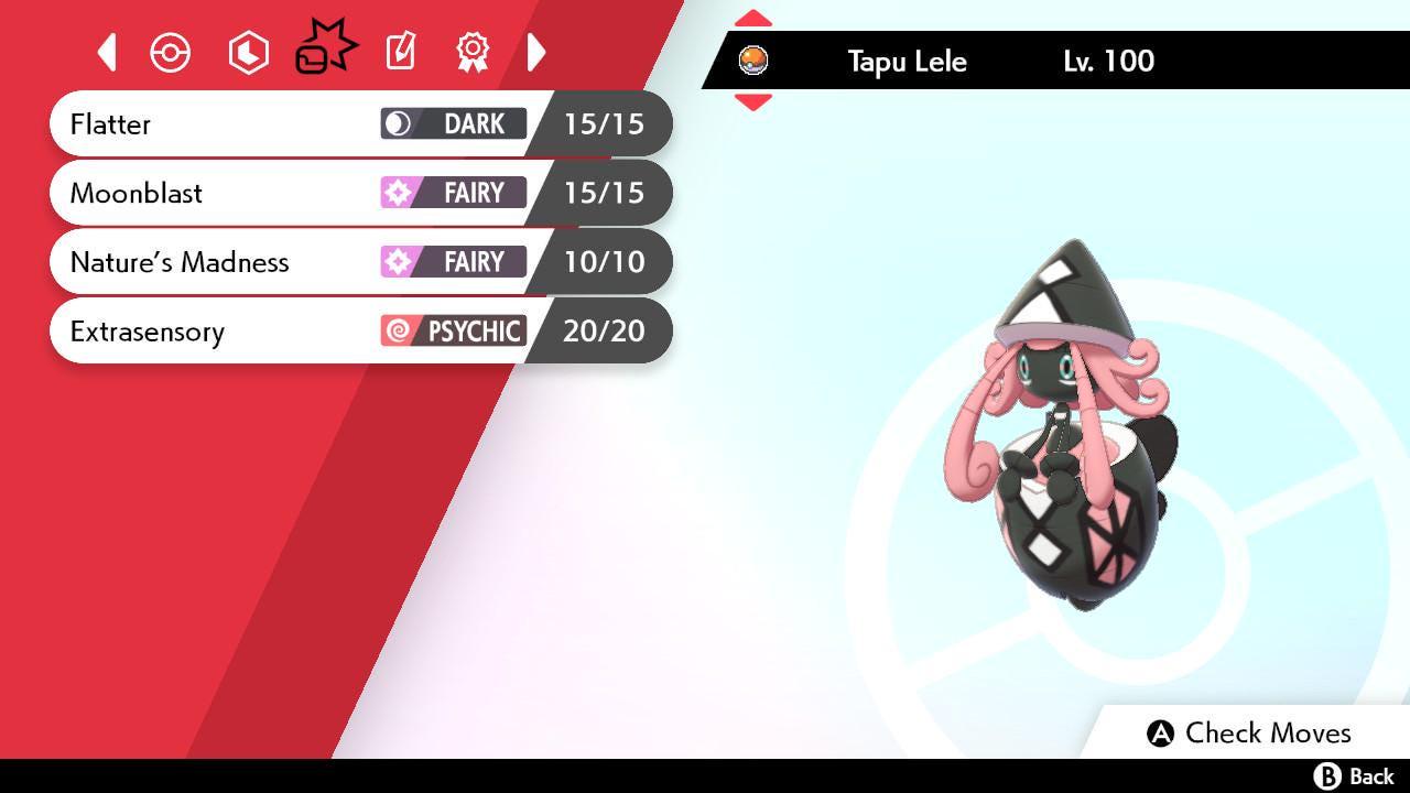 Shiny 6IV TAPU LELE Pokemon Sword Shield 6IV Competitive Battle Ready Pokémon card photo 3