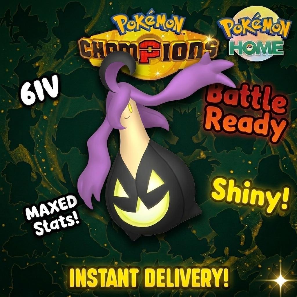 Shiny Gourgeist Pokémon Champions 6IV Competitive Battle Ready – Champions Pokémon card photo