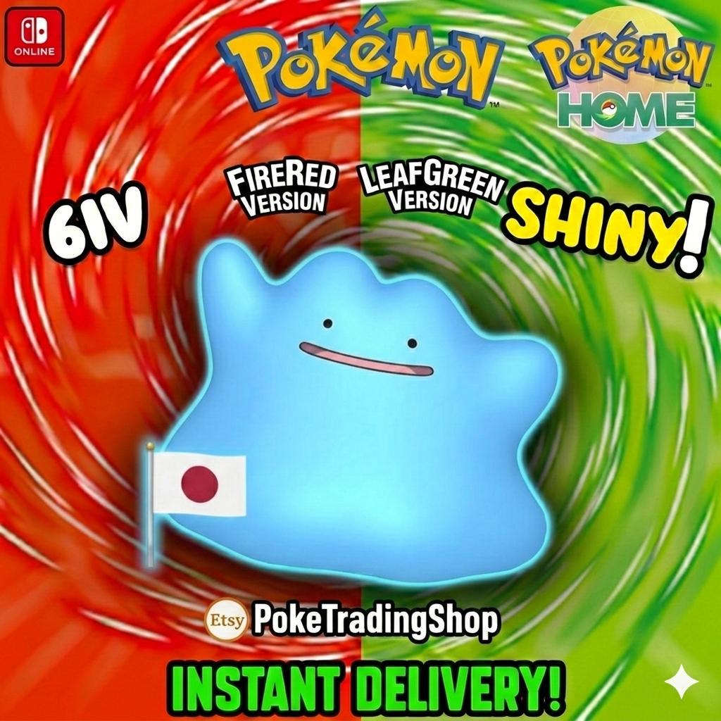Foto de la carta Pokémon Pokémon FIRERED LEAFGREEN Auténtico Cría Masuda Japonesa Shiny Ditto Transferencia a Pokemon Home Switch 2 30º Aniversario