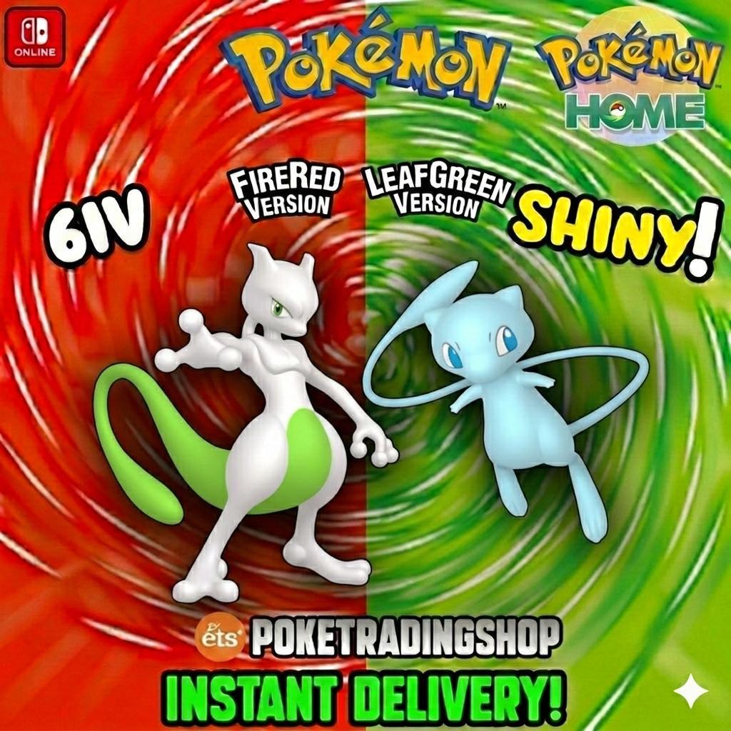 Pokémon FIRERED LEAFGREEN Authentic LEGENDARIES Shiny Mewtwo Mew Pokemon Home Transfer Switch 2 30th Anniversary Pokémon card photo