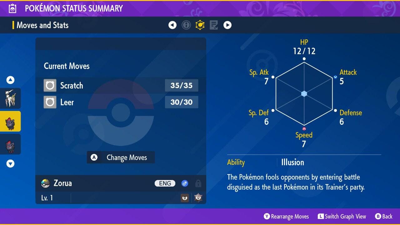 Shiny ZORUA Pokémon Scarlet Violet 6IV Competitive Battle Ready Pokémon card photo 2