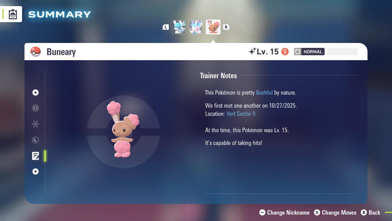 Shiny BUNEARY Pokémon Legends ZA 6IV Competitive Battle Ready Pokémon card photo 4