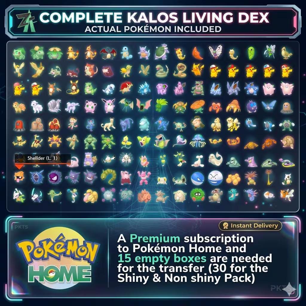 Pokemon Legends ZA Complete Living Dex Shiny Kalos Pokedex Pokémon HOME Pokémon card photo 2