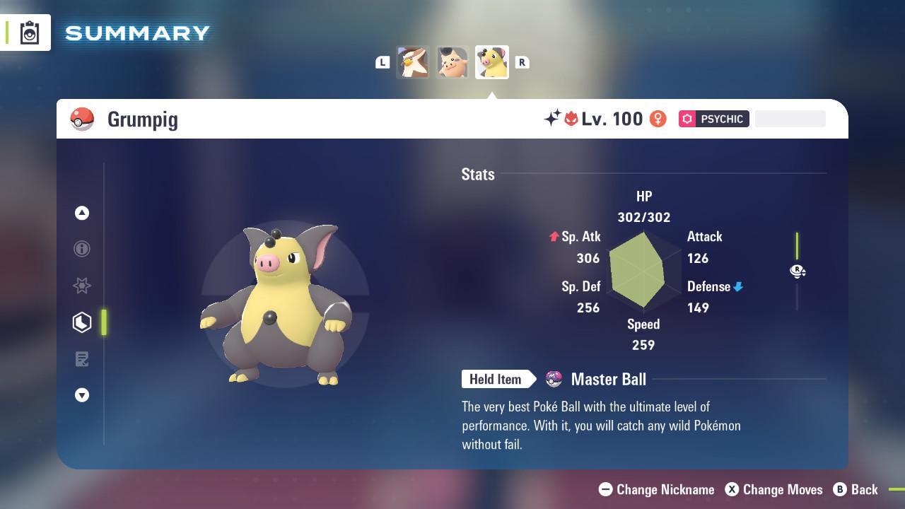 Shiny Alpha Grumpig Pokemon Legends Za Mega Dimension DLC 6IV Competitive Battle Ready Pokémon card photo