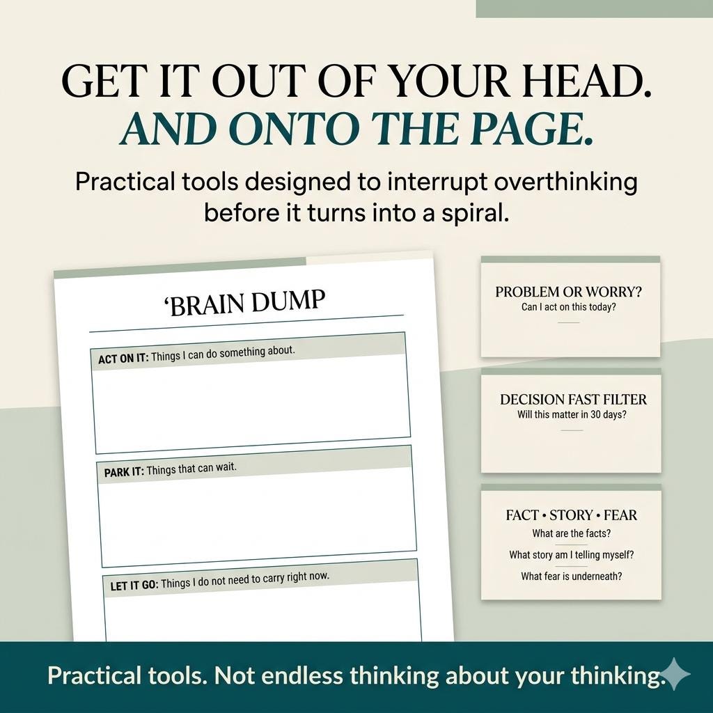 Overthinking Toolkit, Stop Overthinking Workbook Anxiety Relief PDF Racing Mind & Rumination Tools Calm Your Mind Brain Dump Worry Journal Pokémon card photo 5