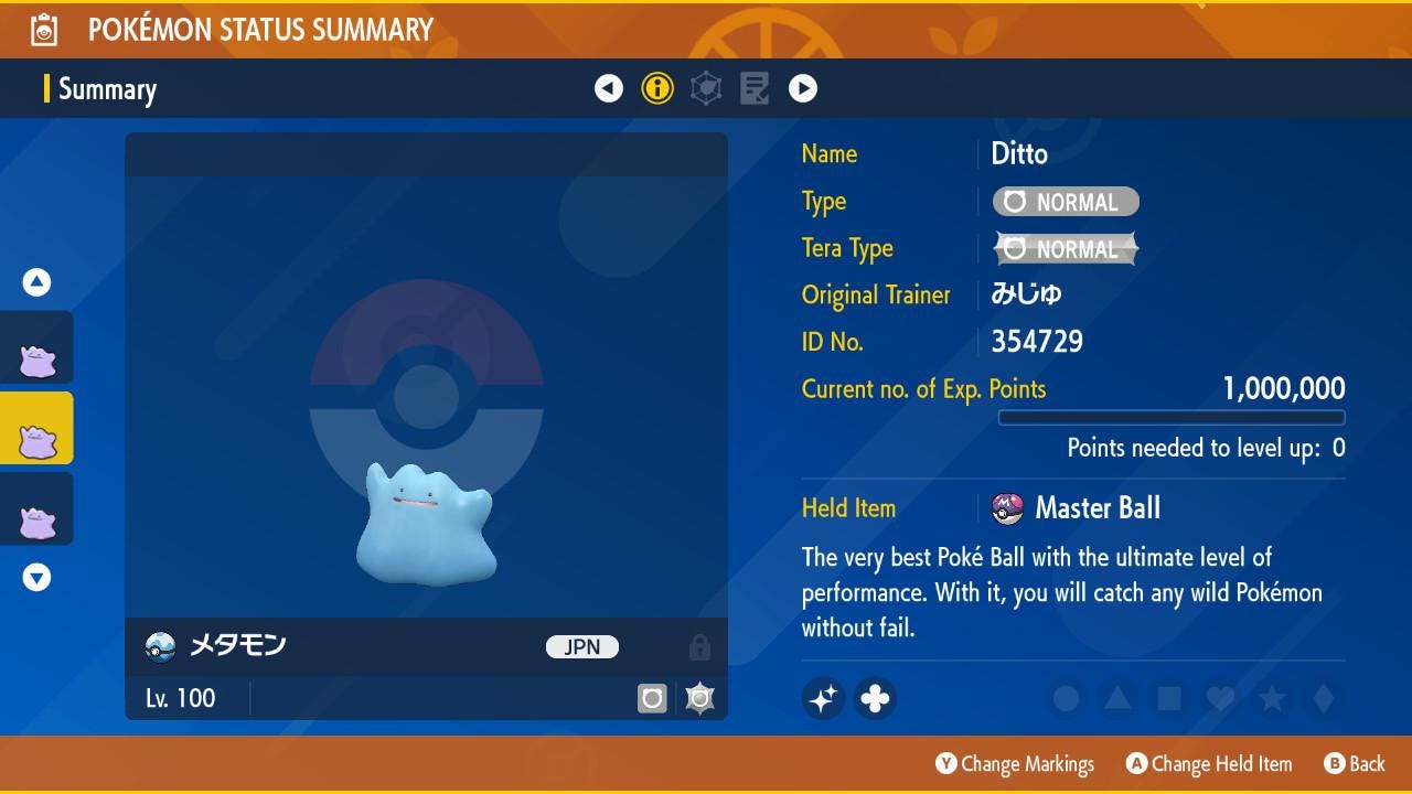 Shiny DITTO Modest Japanese Masuda Pokemon Pokémon Scarlet and Violet 6IV Shiny Ditto Breeding Pokémon Perfect IV Masuda Pokémon card photo 2
