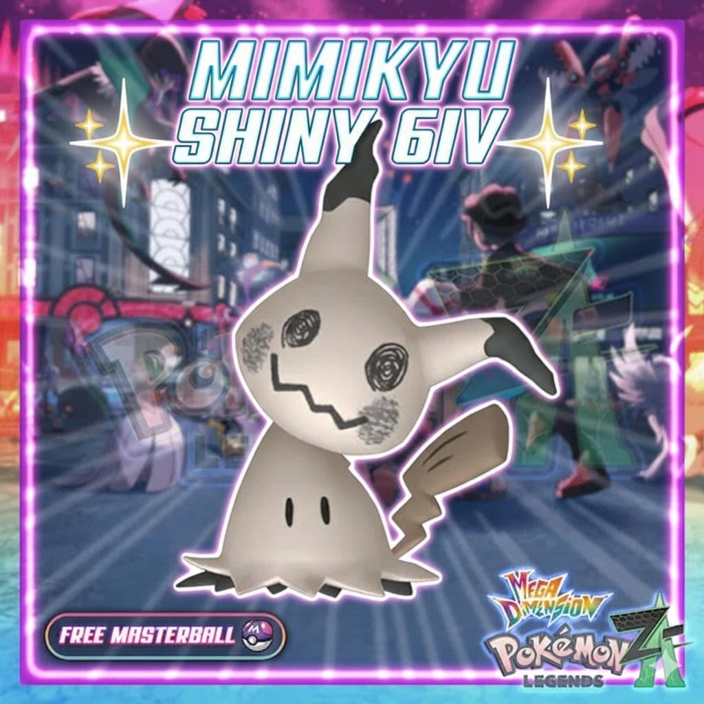 Foto de la carta Pokémon Shiny Mimikyu Pokémon Legends ZA Mega Dimensión DLC 6IV Listo para el Combate Competitivo