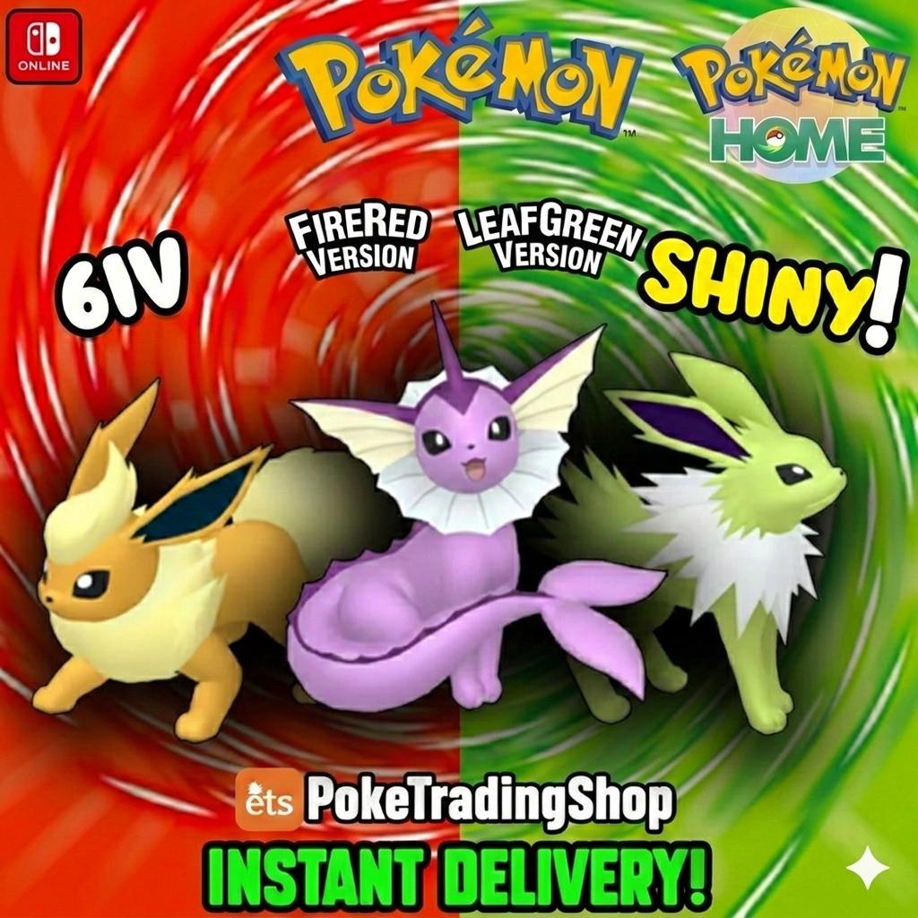Foto de la carta Pokémon Pokémon ROJO FUEGO VERDE HOJA EEVEELUCIONES auténticas Flareon Vaporeon Jolteon variocolor Pack Transferencia a Pokémon Home Switch 2 30º Aniversario