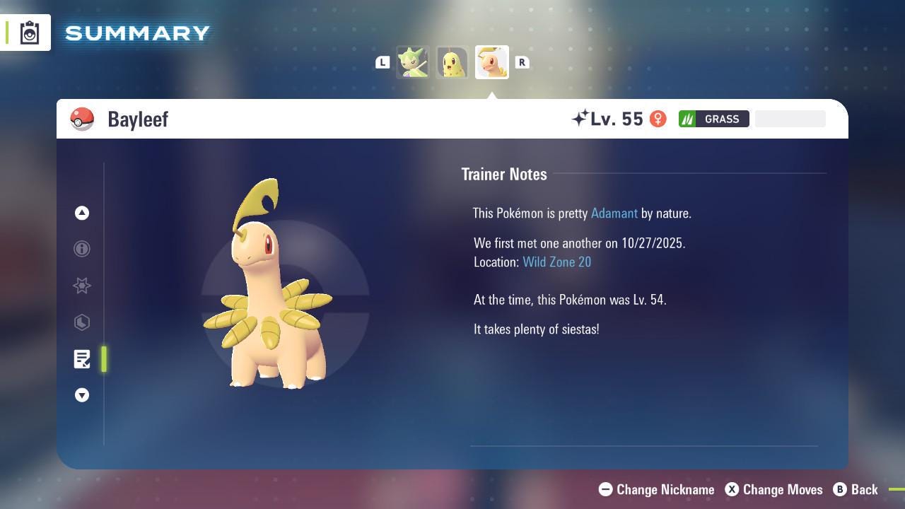 Фото покемона Блестящий BAYLEEF Pokémon Legends ZA 6IV Готов к соревновательным битвам 4