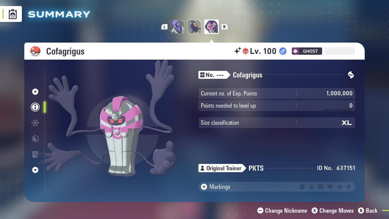 Foto de la carta Pokémon Cofagrigus Alfa Variocolor 6IV Competitivo Listo para la Batalla 2