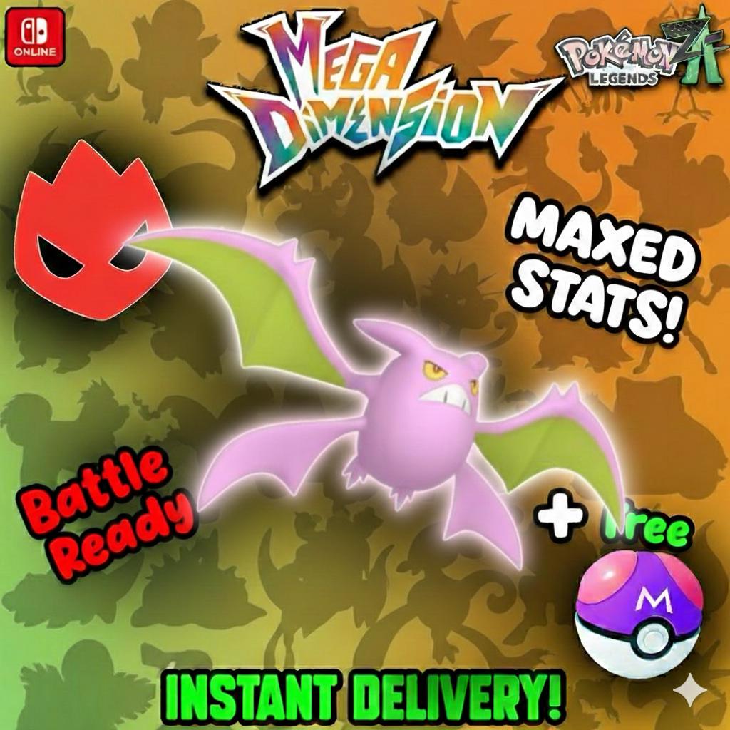 Shiny Alpha Crobat Pokemon Legends Za Mega Dimension DLC 6IV Competitive Battle Ready Pokémon card photo