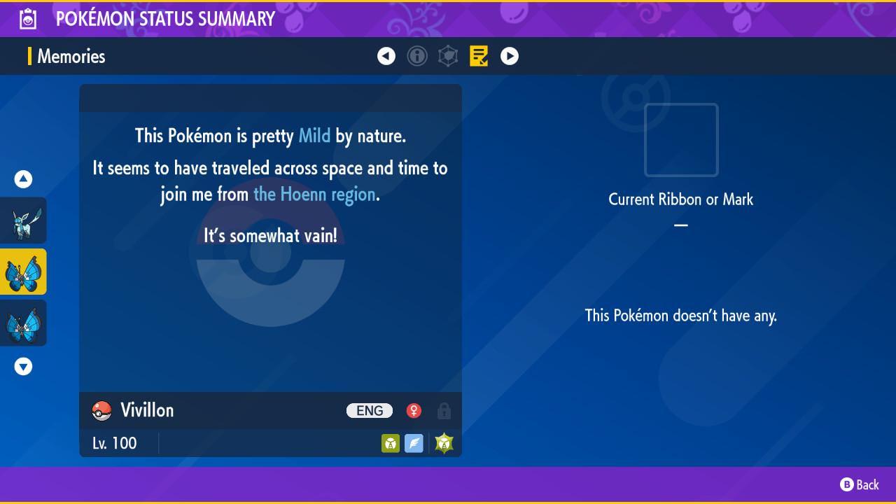 Shiny Marine VIVILLON Pokémon Scarlet and Violet 6IV Competitive Battle Ready Pokémon card photo 3
