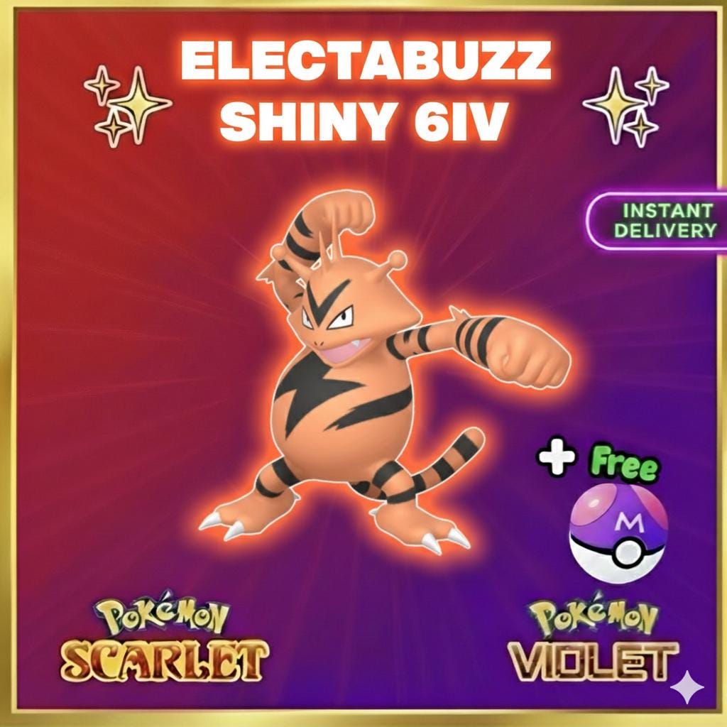 Foto de la carta Pokémon Pokemon Escarlata Púrpura Shiny 6iv Electabuzz Listo Para la Batalla Ev Entrenado Ot Personalizado Sv Intercambio ENTREGA RÁPIDA LISTO