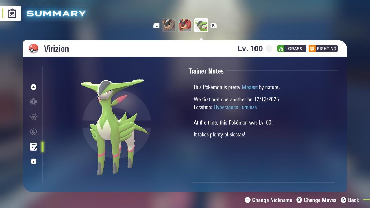 Non Shiny 6IV Virizion Pokemon Legends Za Mega Dimension DLC 6IV Competitive Battle Ready Pokémon card photo 4