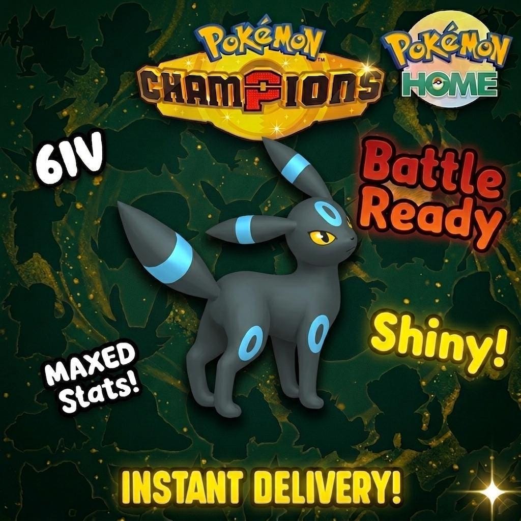 Shiny Umbreon Pokémon Champions 6IV Competitive Battle Ready – Champions Pokémon card photo