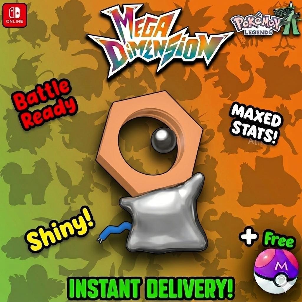 Shiny Meltan Pokemon Legends Za Mega Dimension DLC 6IV Competitive Battle Ready Pokémon card photo