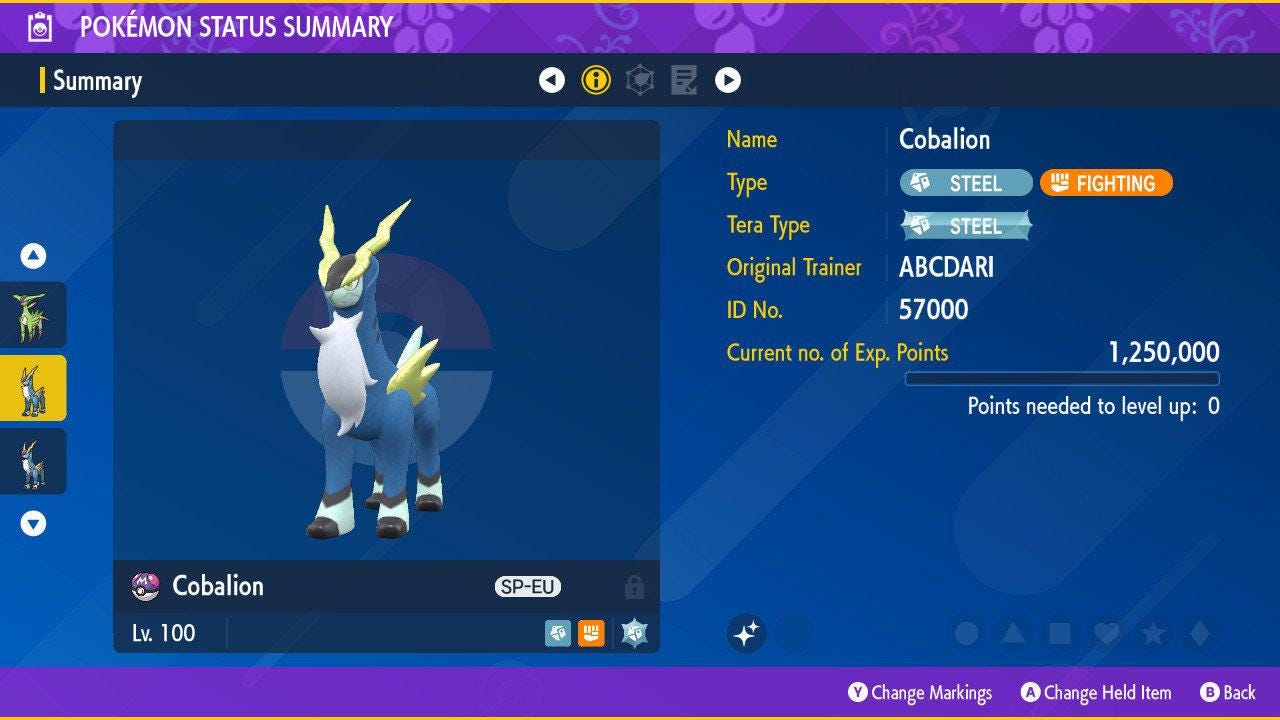 Shiny COBALION Pokémon Scarlet and Violet 6IV Competitive Battle Ready Pokémon card photo 2
