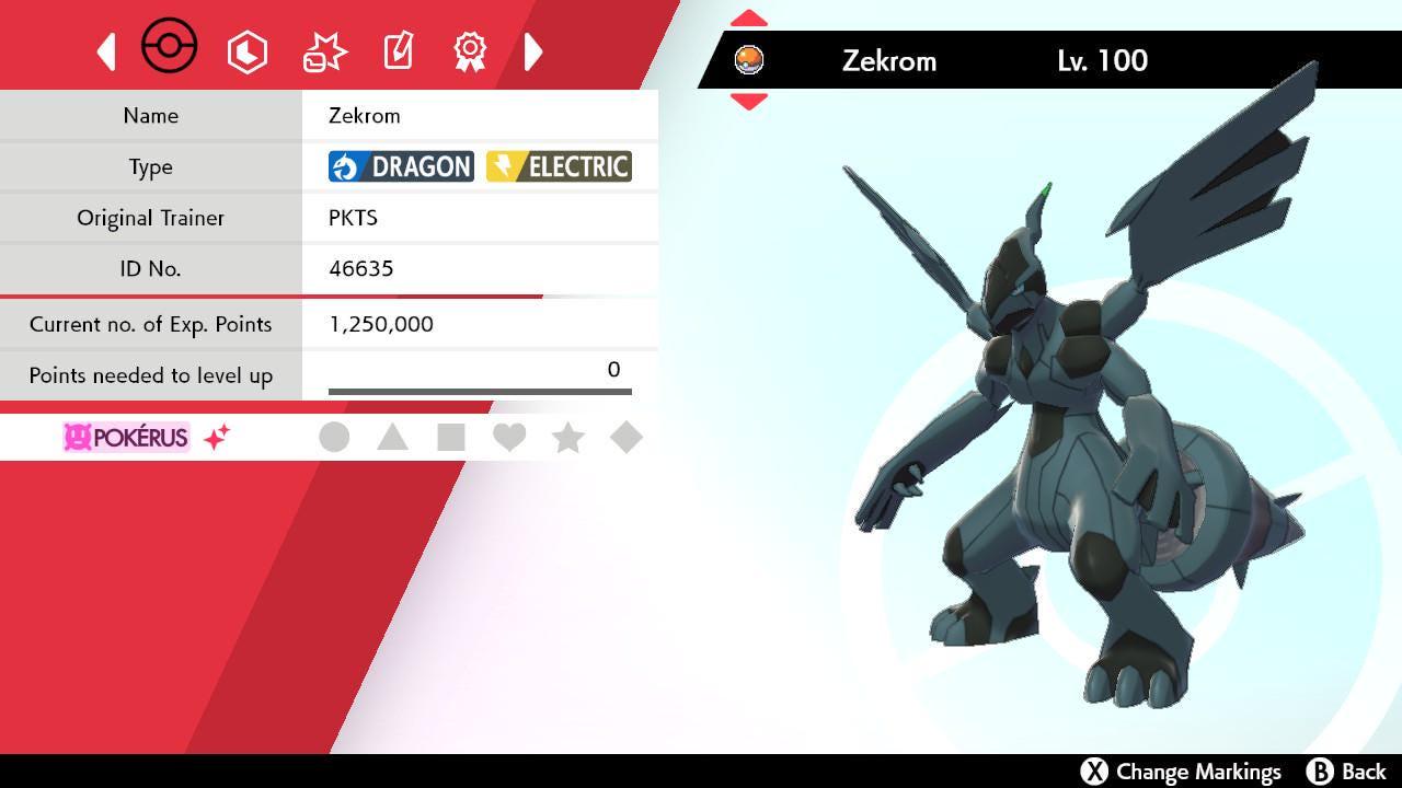 Shiny ZEKROM Pokemon Sword Shield 6IV Competitive Battle Ready – Sword & Shield Pokémon card photo