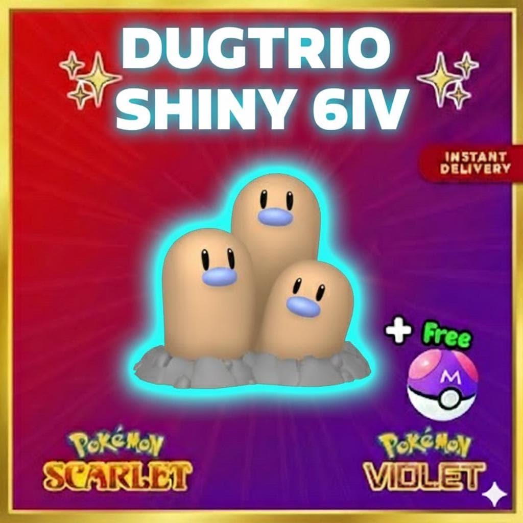 Foto de la carta Pokémon Pokemon Escarlata Púrpura Shiny 6IV DUGTRIO Listo Para la Batalla Ev ENTRENADO Ot Personalizado Sv Intercambio Entrega Rápida Listo Para Incursiones
