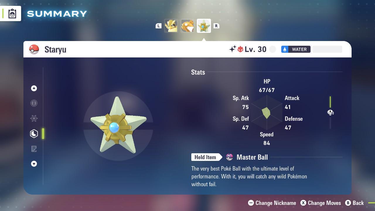 Shiny Alpha Staryu Pokémon Legends ZA 6IV Competitive Battle Ready Pokémon card photo 2