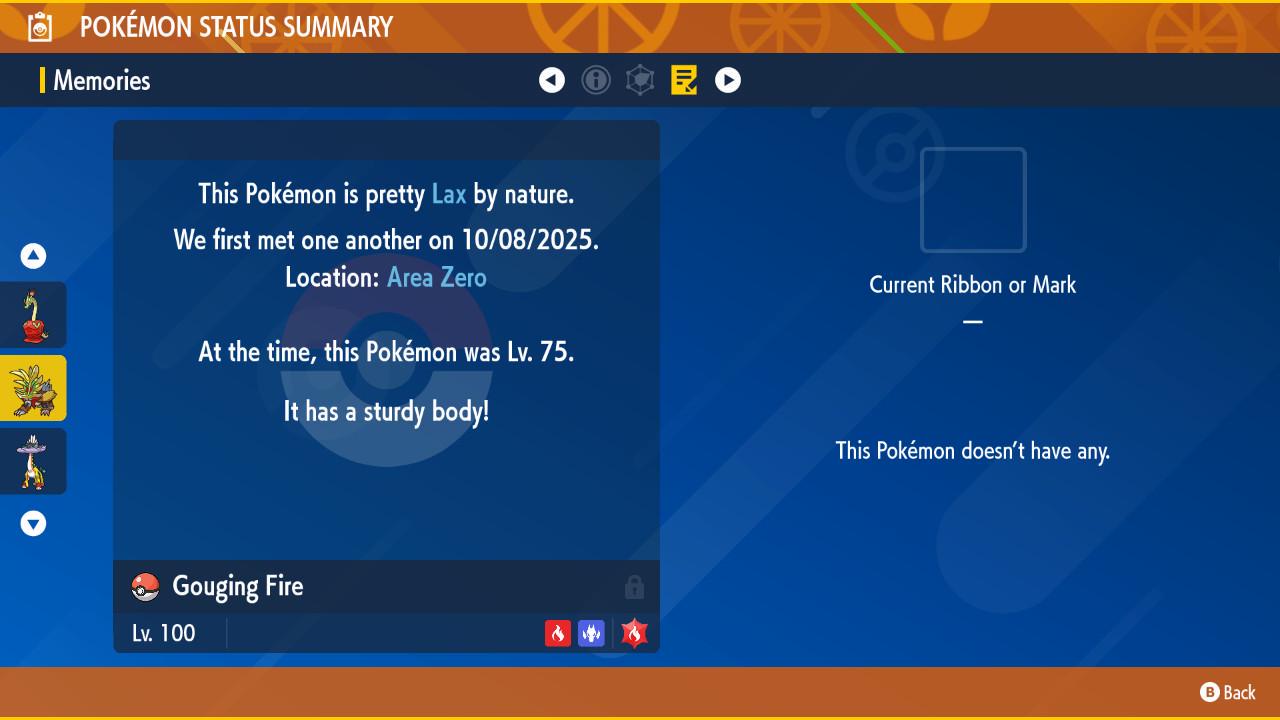 Фото покемона Non Shiny GOUGING FIRE Ev Trained Scarlet Violet Pokémon Готовый к битве Конкурентный Бесплатный бонус Shiny Быстрая доставка 3