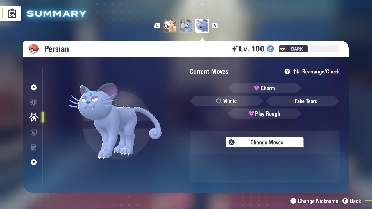 Foto de la carta Pokémon Persian de Alola variocolor Pokémon Legends ZA Mega Dimension DLC 6IV Competitivo Listo para la Batalla 3
