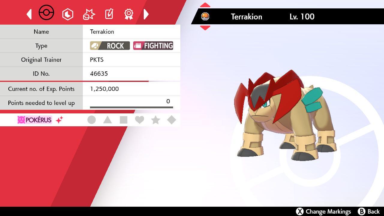 Shiny TERRAKION Pokemon Sword Shield 6IV Competitive Battle Ready – Sword & Shield Pokémon card photo