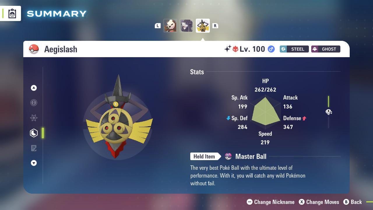 Фото покемона Shiny Alpha Aegislash Pokémon Legends ZA 6IV Готов к соревновательным битвам 2