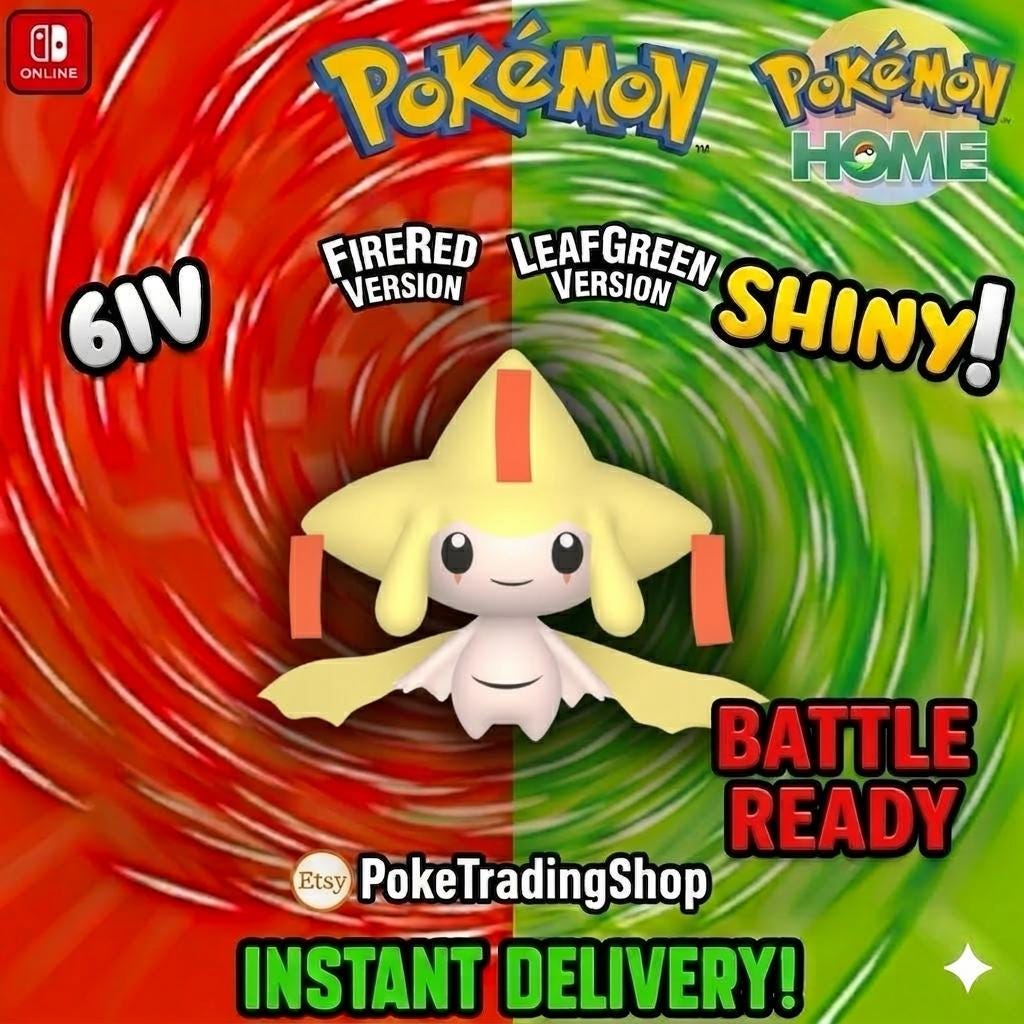 SHINY JIRACHI Pokémon FireRed LeafGreen 6IV Competitive Battle Ready Pokémon card photo