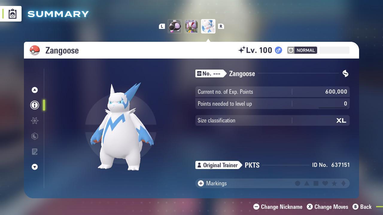 Shiny Zangoose Pokemon Legends ZA Mega Dimension DLC 6IV Competitive Battle Ready Pokémon card photo 2
