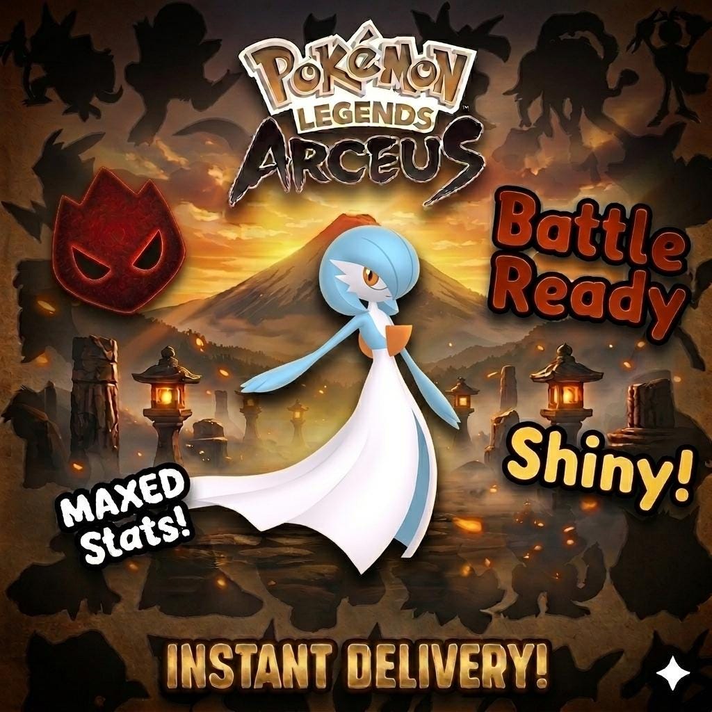 Shiny Alpha Gardevoir Pokemon Legends Arceus 6IV Competitive Battle Ready Pokémon card photo