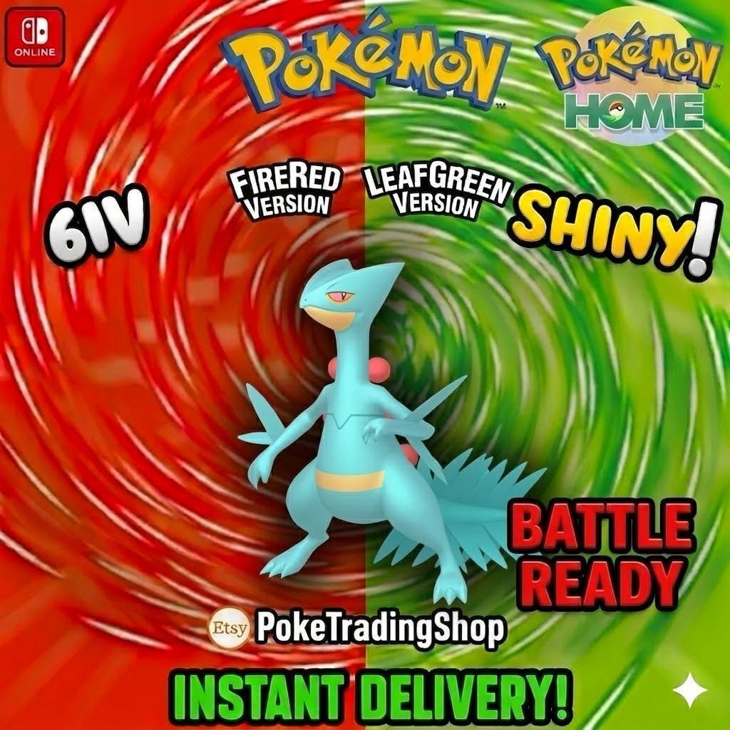 Foto de la carta Pokémon SCEPTILE VARIOCROMÁTICO Pokémon Rojo Fuego Verde Hoja 6IV Listo para el Combate Competitivo