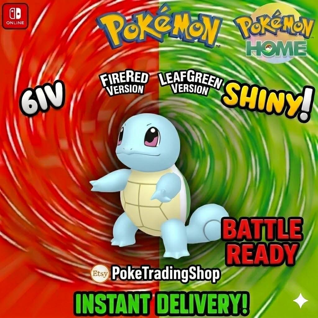Фото покемона SHINY SQUIRTLE Pokémon FireRed LeafGreen 6IV, готовый к состязаниям, готовый к битве