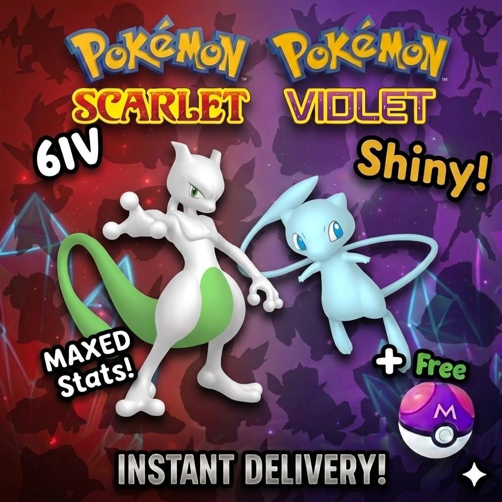 SHINY Mewtwo, Mew Bundle Pack 6IV EV Pokémon Scarlet and Violet 6IV Pokemon Free Shiny Switch 2 – Scarlet & Violet Bundles Pokémon card photo