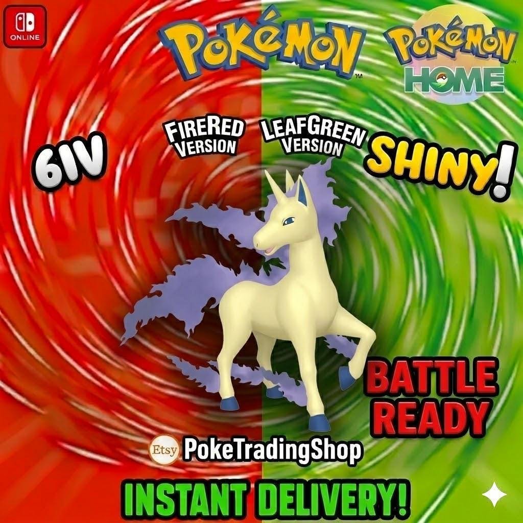 SHINY RAPIDASH Pokémon FireRed LeafGreen 6IV Competitive Battle Ready Pokémon card photo