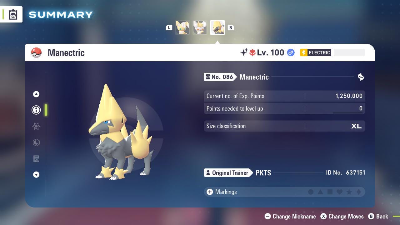 Shiny Alpha Manectric Pokémon Legends ZA 6IV Competitive Battle Ready Pokémon card photo 3