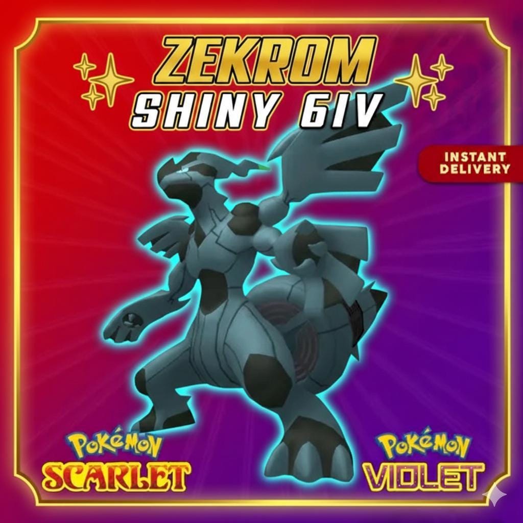 Foto de la carta Pokémon ZEKROM Variocolor Pokémon Escarlata y Violeta 6IV Listo para el Combate Competitivo
