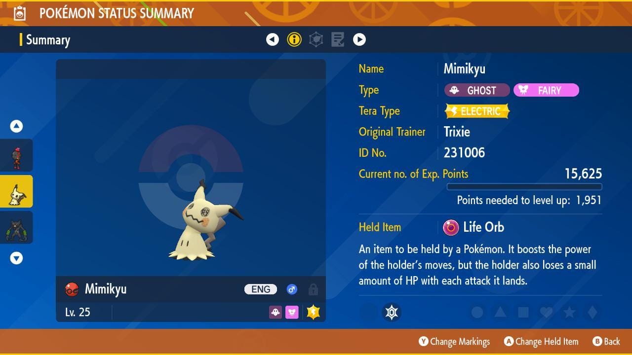 Shiny Event Trixie's Mimikyu Pokémon Legends ZA 6IV Competitive Battle Ready Legend ZA Mega Evolution – Exclusive Event Pokémon Pokémon card photo