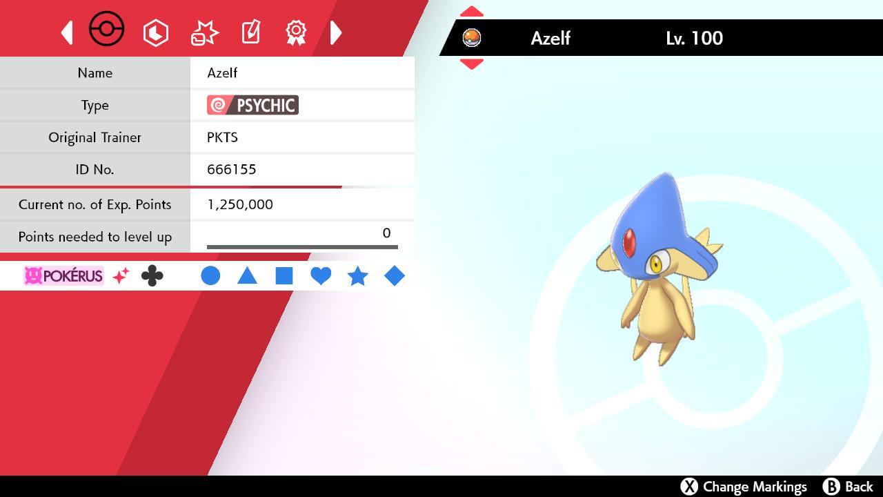 Shiny AZELF Pokemon Sword Shield 6IV Competitive Battle Ready – Sword & Shield Pokémon card photo