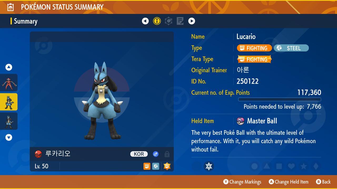 Shiny Event Sir Aaron Korean Lucario Pokémon Legends ZA 6IV Competitive Battle Ready Legend ZA – Exclusive Event Pokémon Pokémon card photo