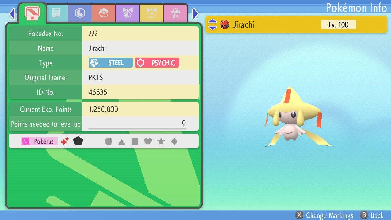 Фото покемона Shiny Jirachi Pokemon Brilliant Diamond Shining Pearl 6IV Готов к соревновательным битвам 2