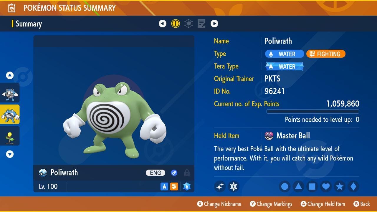 Pokemon Scarlet and Violet Shiny POLIWRATH 6IV Competitive Battle Ready Pokémon card photo 2